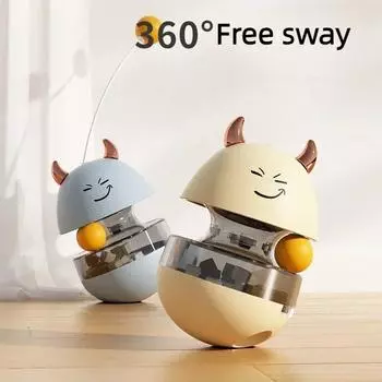 Новая игрушка-тумблер для домашних животных, проигрыватель для кошек, дырявый шар, головоломка для кошек и собак, радость для себя, игривая кошачья палка, игрушка для собак, игрушки для домашних животных, аксессуары, аксессуары белый