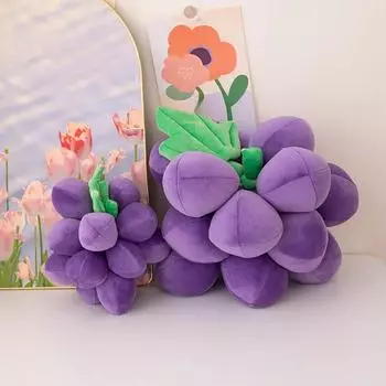 Новая имитация фруктов винограда подушка плюшевая игрушка милое украшение креативные реалистичные виноградные куклы мягкие игрушки для детей подарок 22cm красный