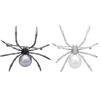 Новая индивидуальная брошь в виде паука с перламутровым насекомым золотой