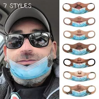 Новая индивидуальная забавная поддельная маска с принтом, хлопковая маска, уличная ветрозащитная и противотуманная моющаяся унисекс, модная маска для вечеринки, 1 шт. 1