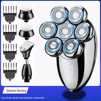 Новая интеллектуальная моющаяся электробритва и машинка для стрижки волос с семью лезвиями Single machine standard