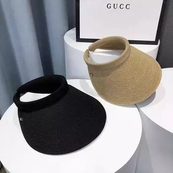 Новая интернет-знаменитость соломенная шляпа от солнца с большим краем детская летняя шляпа топлес пустой цилиндр солнцезащитный крем солнцезащитный крем защита от ультрафиолета M56-58cm чёрный