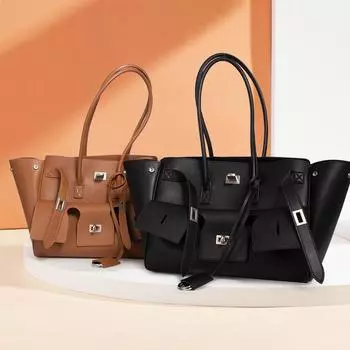 Новая интернет-знаменитость в том же стиле, модная сумка для мотоцикла, большая вместимость, квадратная пряжка, дизайн, коровья кожа, одно плечо, сумка 28x24x16cm алабама багровый