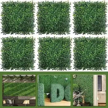 Новая искусственная стена из растений Миланский газон Эвкалипт зеленое растение Фоновая стена Свадебные украшения для дома Искусственная трава Цветочный экран