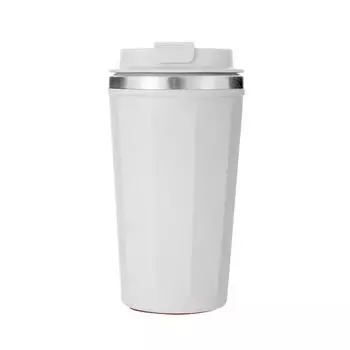 Новая изолированная чашка из нержавеющей стали 304, трехмерный дизайн с несколькими поверхностями и небольшой присоской, неналивная кофейная кружка 400ml белый