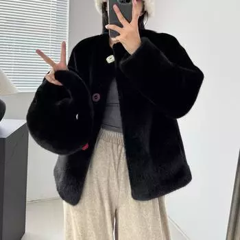 Новая Экологичная Шуба Меховая Средняя и Длинная Шуба Женская one size fits all