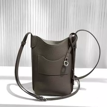 Новая карманная сумка LP, сумка для мобильного телефона, дорожная сумка через плечо, сумка через плечо из телячьей кожи с узором личи, женская сумка 12x1x14cm серый