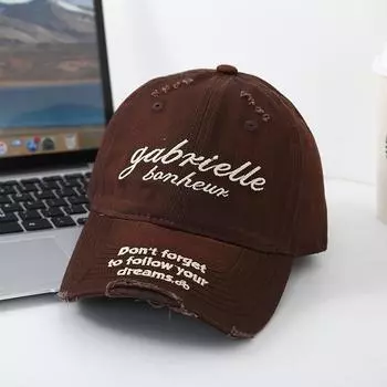 Новая кепка с вышитыми буквами, детская, весенне-летняя, универсальная, с маленьким солнцезащитным козырьком, хлопковая бейсболка M56-58cm чёрный