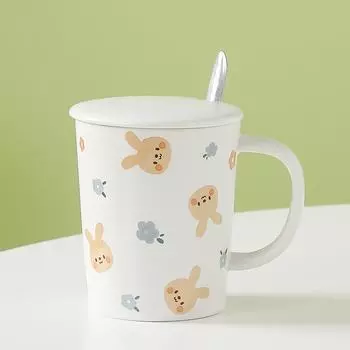 Новая керамическая чашка Ins Style Cartoon Cute Кружка для девочек Большая емкость для воды Набор бытовых чашек 350ML