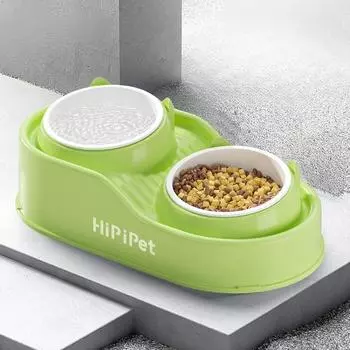 Новая керамическая миска для кошек с высокой и низкой перегородкой, симпатичная миска для кошек, миска для питья и кормления собак, противоударная миска для домашних животных 40*21*12cm