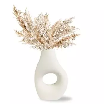 Новая керамическая ваза «Неровный пончик» 5 дюймов — набор из 1 шт. | Декоративная ваза-пончик для сухоцветов и пампасной травы | Вазы для домашнего декора,