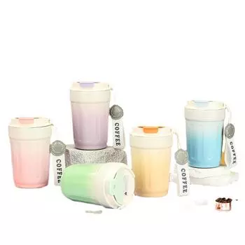 Новая керамическая внутренняя кастрюля 316, вакуумная чашка из нержавеющей стали, красивая портативная кофейная чашка для мальчиков и девочек, портативная портативная чашка 380ml