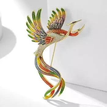 Новая китайская элитная роскошная брошь Phoenix S925, инкрустированная бриллиантами, атмосфера преувеличенная многоцветная пескоструйная обработка, ретро-булавка, женские аксессуары.