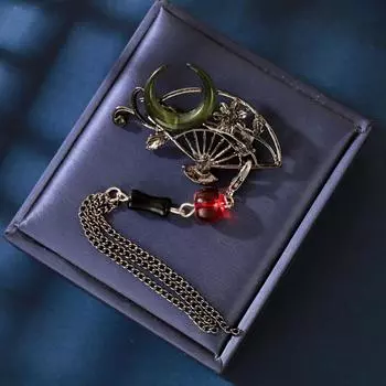 Новая китайская брошь с бахромой в виде веера, полая темпераментная персонализированная брошь, модное осенне-зимнее пальто, аксессуары для пальто