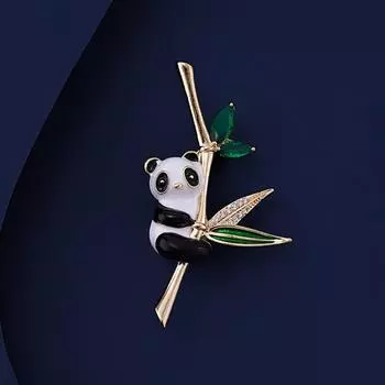 Новая китайская брошь в виде панды для мужчин и женщин, высококачественная антибликовая бамбуковая булавка, милое креативное украшение для корсажа в виде животного