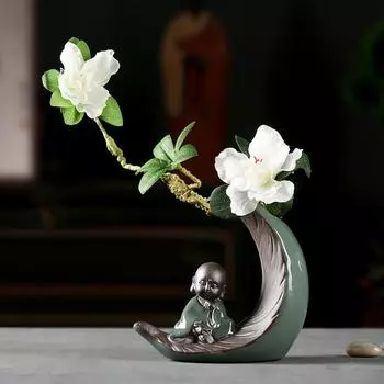 Новая китайская креативная ваза, керамическое украшение, домашний рабочий стол, антикварная рамка, декоративно-прикладное искусство, украшение в виде бонсай