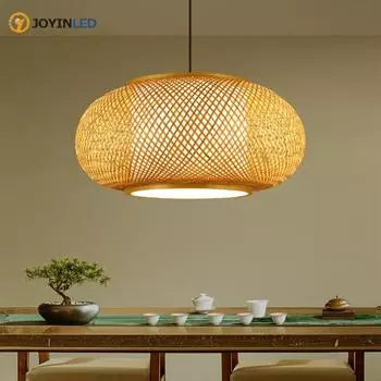 Новая китайская люстра для чайной комнаты, ресторан Юго-Восточной Азии, светильник в спальне, японское изделие из бамбука, плетеный из бамбука фонарь