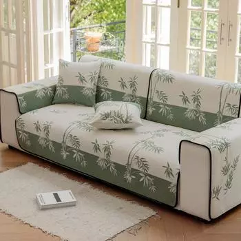 Новая китайская подушка для дивана из шенилла, новая универсальная нескользящая подушка из бамбуковых листьев на все четыре сезона, высококачественный кожаный чехол для дивана 90*70cm