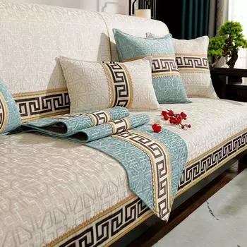 Новая китайская подушка для дивана, высококачественная нескользящая подушка из цельного дерева, ткань с полным покрытием, универсальный чехол для дивана из китайского дерева, четыре сезона 70*70