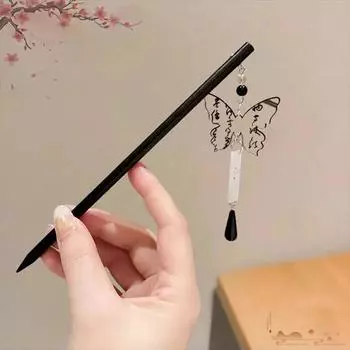 Новая китайская ретро деревянная заколка для волос с цветком, женская заколка для волос, кисточка, темпераментная модная заколка, аксессуары для ханбока