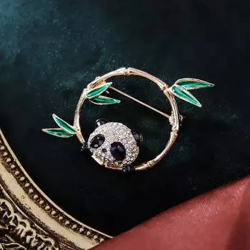 Новая китайская ретро-милая панда бамбуковая брошь восходящий корсаж ципао аксессуары