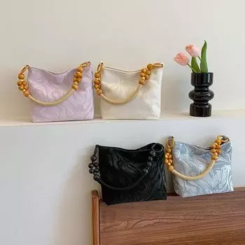 Новая китайская ретро-сумка, новый стиль, модная, высококачественная, нишевая, дизайнерская, с бисером, сумка-ведро на одно плечо, с подмышкой