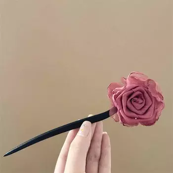 Новая китайская сетчатая деревянная палочка для волос с цветком для женщин, винтажная ручная работа, палочка для волос Ханфу, аксессуары для укладки волос