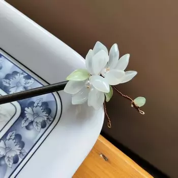 Новая китайская шпилька для волос из магнолии для женщин, ретро, с цветочным узором, ханьфу, палочки для волос, заколка, аксессуары для волос, укладка волос