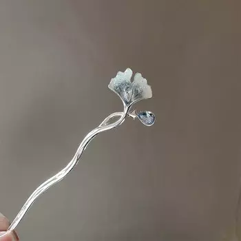 Новая китайская шпилька для волос в китайском стиле с синим кристаллом, бабочкой и пером для женщин, ручной работы, ювелирные аксессуары, украшения для волос