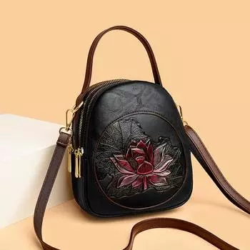 Новая китайская сумка-лотос на осень и зиму для женщин, универсальная женская сумка для мобильного телефона, модная сумка через плечо в китайском стиле с тиснением