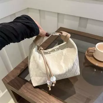 Новая китайская сумочка 2024 года, новая сумка через плечо в китайском стиле, женская сумка-подушка, женская сумка на запястье розовый