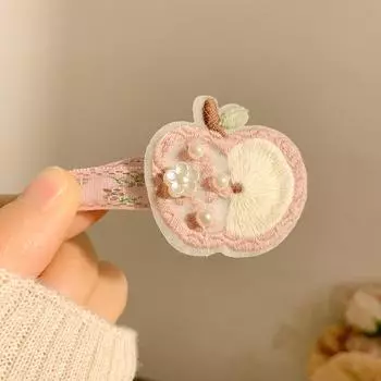 Новая китайская вышивка яблоко жемчуг заколка для волос женская премиум универсальная заколка головной убор челка на лбу боковой зажим новый