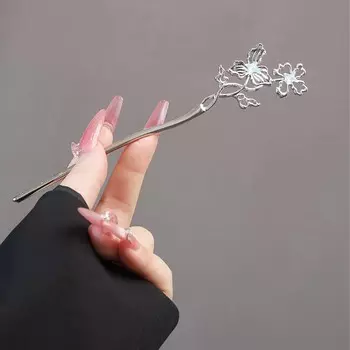 Новая китайская заколка для волос в стиле лунного света с хвостом бабочки для женщин, винтажная металлическая заколка для волос с жидкой бабочкой, аксессуары для волос