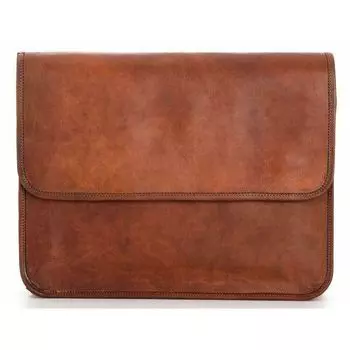 Новая классическая мужская сумка через плечо из натуральной кожи, винтажный портфель премиум-класса 11 x 15 x 4 in коричневый