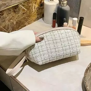 Новая клетчатая косметичка в виде ласточки, модная ручная кладь, дорожная сумка для стирки, косметички, помада, деньги, сумки для хранения мобильных телефонов S темно-коричневого