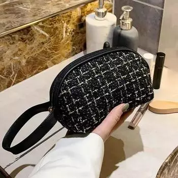 Новая клетчатая косметичка в виде ласточки, модная ручная кладь, дорожная сумка для стирки, косметички, помада, деньги, сумки для хранения мобильных телефонов S темно-коричневого