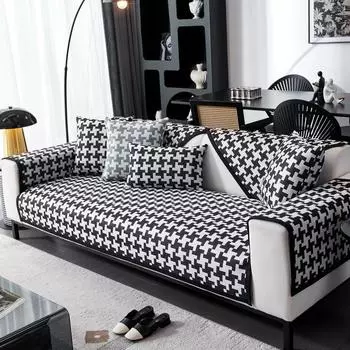 Новая клетчатая подушка для дивана из ледяного шелка, летняя летняя подушка для дивана, легкая роскошная противоскользящая подушка для дивана, чехол для полотенца 70*70cm