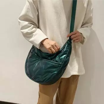 Новая клетчатая сумка через плечо с жемчужно-хлопчатобумажной текстурой большой вместимости