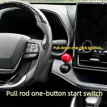 Новая кнопка запуска Push Start Кнопка автоматического зажигания Крышка автомобильной кнопки одним нажатием Коромысло двигателя автомобиля Push Start Stop Рычаг красный
