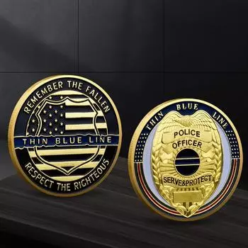 Новая коллекция памятных монет для памятных монет полиции США Challenger, окрашенных в 3D 40*3 золотой