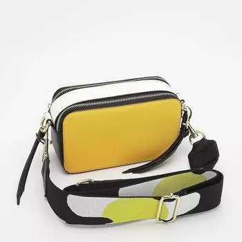 Новая контрастная сумка для камеры Mack Palm Print Mark Bag Macaron Color Wide Web Shoulder Crossbody Bag