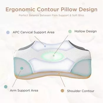 Новая контурная подушка для шеи с эффектом памяти, эргономичная ортопедическая подушка для лечения боли в шее, для сна на боку, спине, животе, лечебные подушки 61x40cm белый