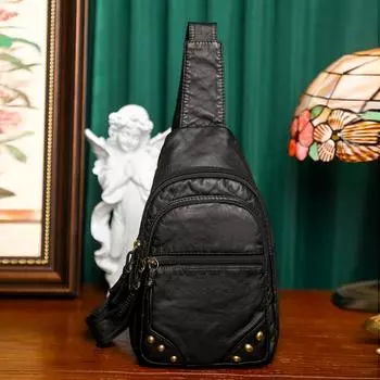 Новая корейская мода и модная мягкая кожаная текстура, портативная большая вместительная сумка через плечо, нагрудная сумка, женская сумка