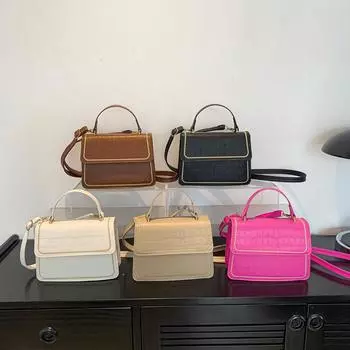 Новая корейская модная маленькая квадратная сумка, модная простая сумка, повседневная персонализированная сумка через плечо, ретро-сумка через плечо