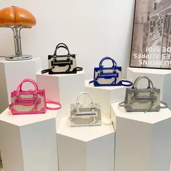 Новая корейская модная плетеная и модная сумка на одно плечо, простая повседневная текстура, маленькая квадратная сумка через плечо