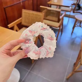 Новая корейская повязка для волос с цветочным кружевом для женщин, элегантная повязка на голову из ткани с резинкой, аксессуары для волос для девочек