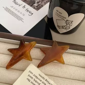 Новая корейская простая милая заколка для волос в виде неправильной звезды 4,6 см, модная акриловая текстура, цветная заколка-уточка, аксессуары для волос Hairpins