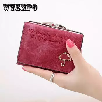 Новая корейская сумка для карт, милый зонтик от дождя, зажим для денег, короткий женский кошелек, 30% синий