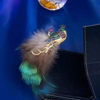 Новая корейская версия имитация перьев павлина брошь дизайн чувство изысканные аксессуары легкая роскошная булавка корсаж женская обувь высокого класса разноцветный