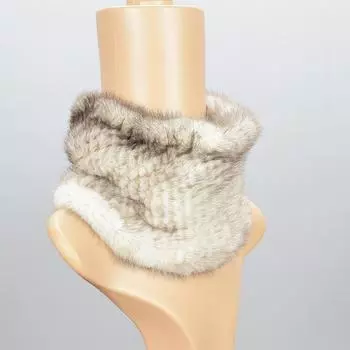 Новая корейская версия модного утолщенного шифрованного эластичного норкового тканого шарфа, мягкого мехового шарфа, норкового шейного платка Below 60cm